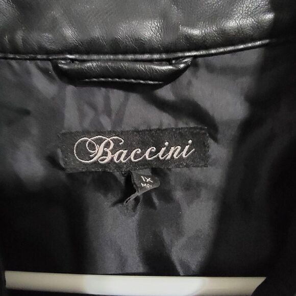 Baccini black leather coat - Picture 3 of 3